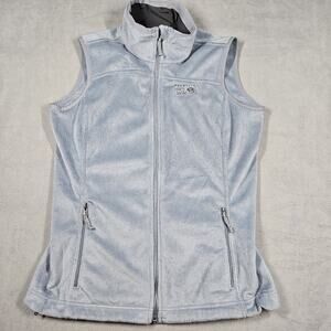 Mountain Hardwear Fleece Vest Women's Size M Gray Full Zip Pockets Warm Outdoor